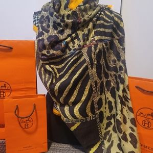 Hermes Shawl - Pelages et Camoflages 90×90